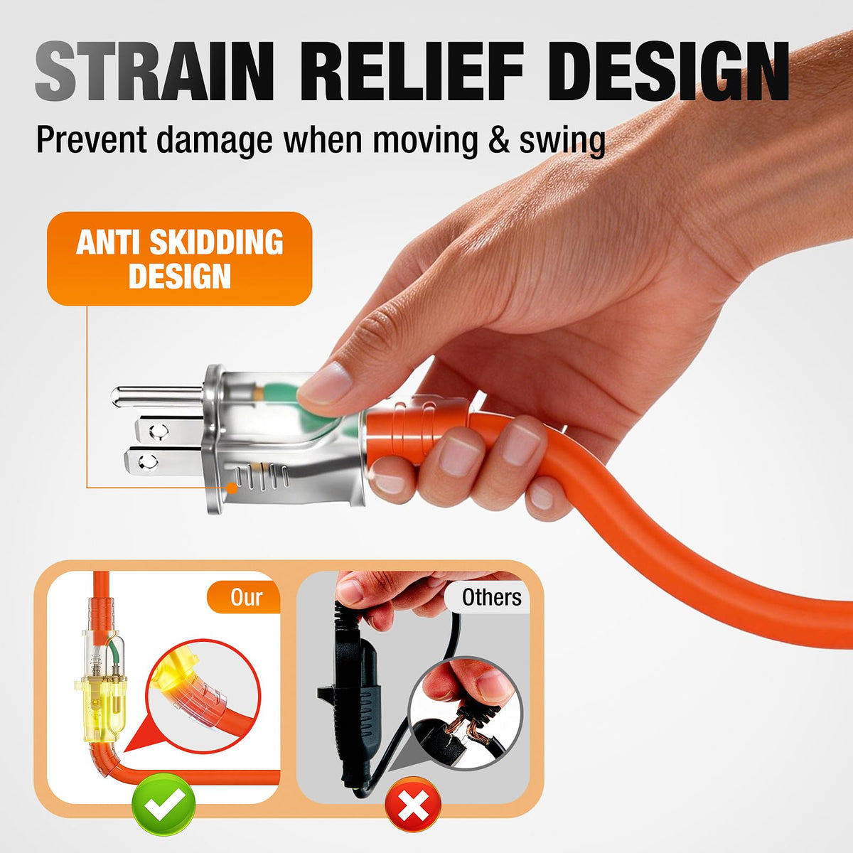 100 FT Heavy Duty Waterproof Outdoor Extension Cord B993