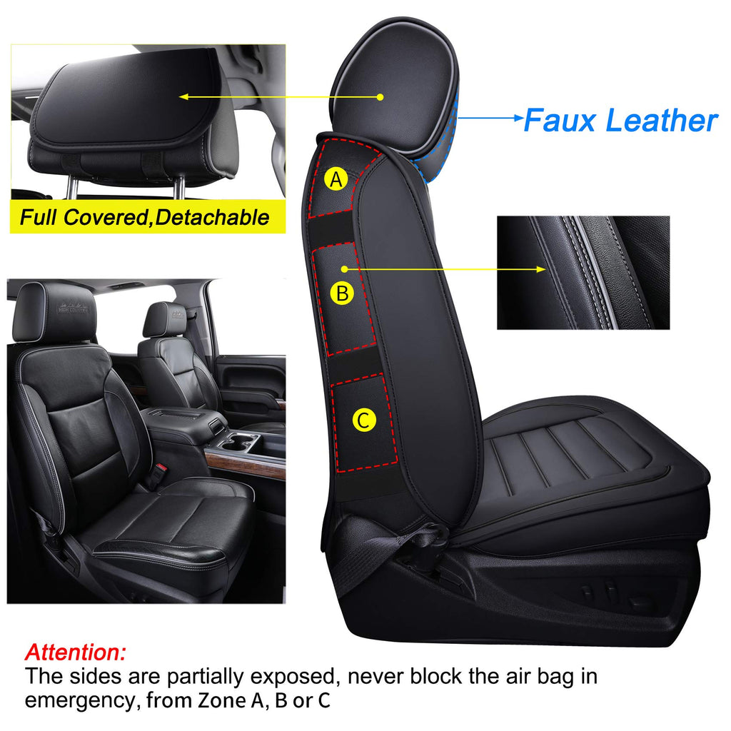 Black Faux Leather Full Set Seat Covers C54260