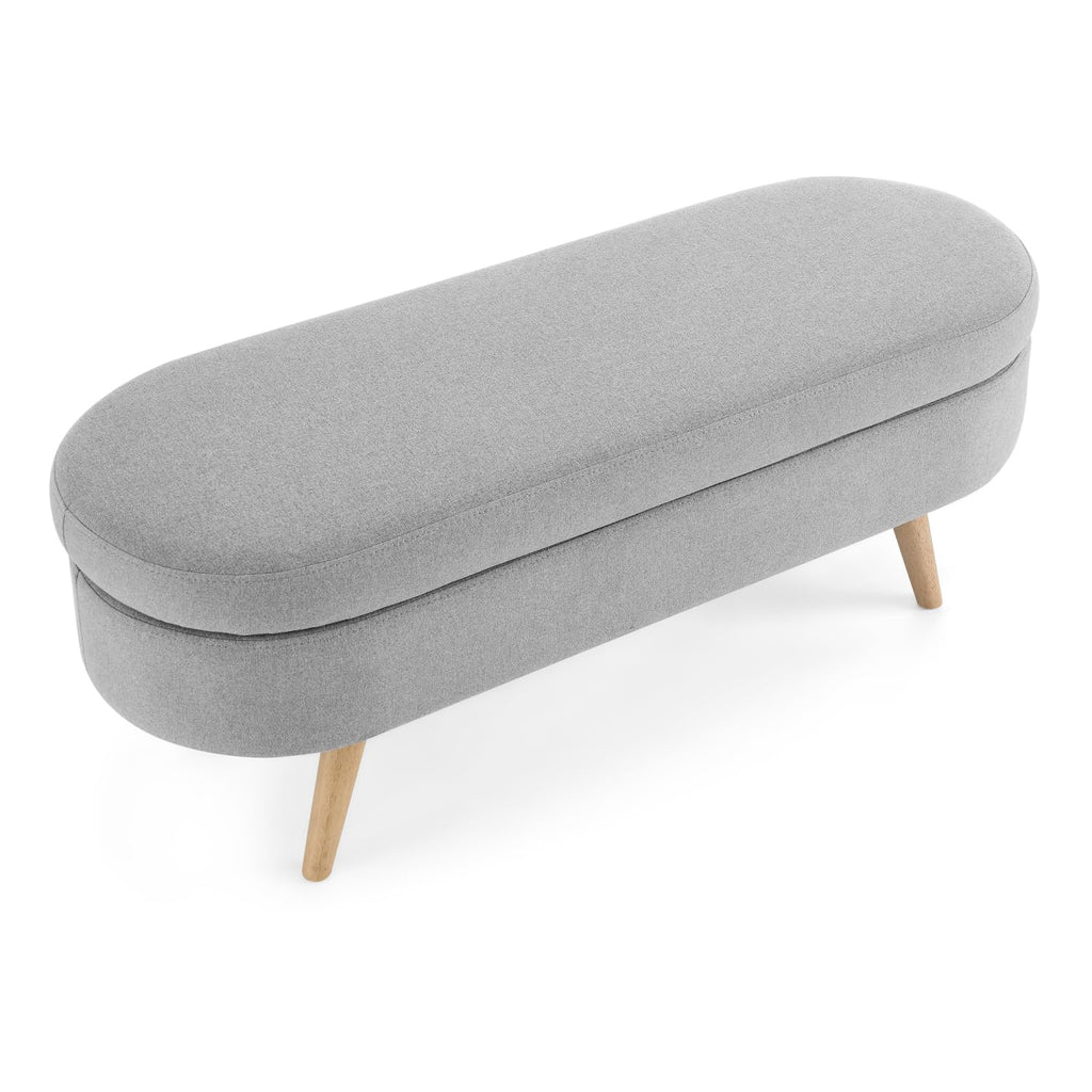Oval Storage Bench with Rubber Wood Legs S773