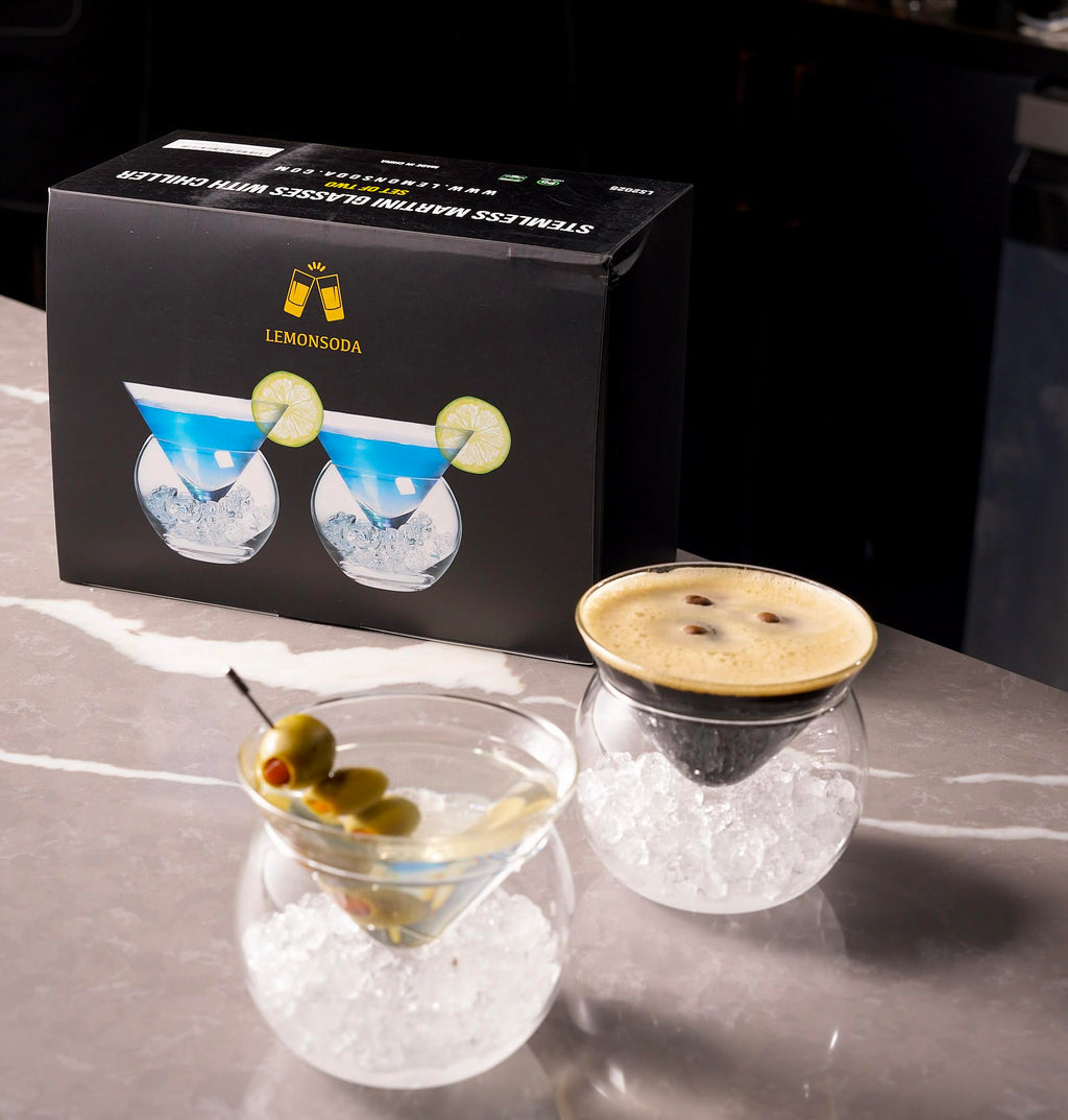Stemless Martini Glasses with Chiller E534982