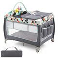 4 in 1 Portable Baby Crib Playpen with Bassinet R9018