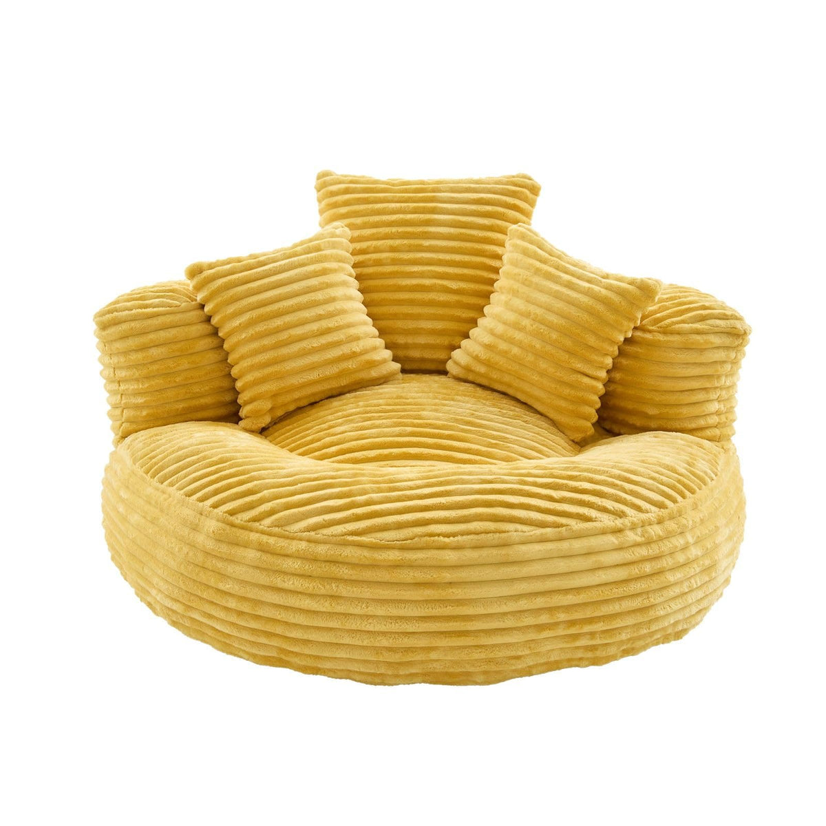 Oversized Corduroy Bean Bag Chair with 3 Pillows P516