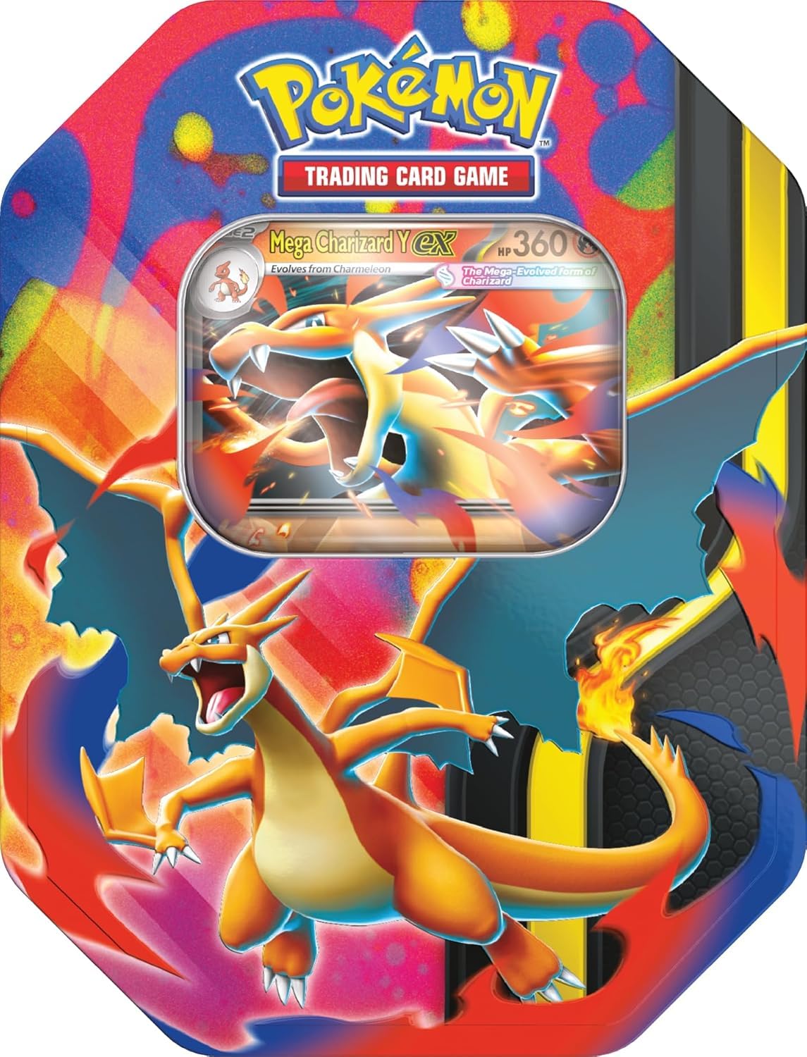 Pokémon TCG Mega Charizard ex Promo Card and Tin with 4 Packs O891