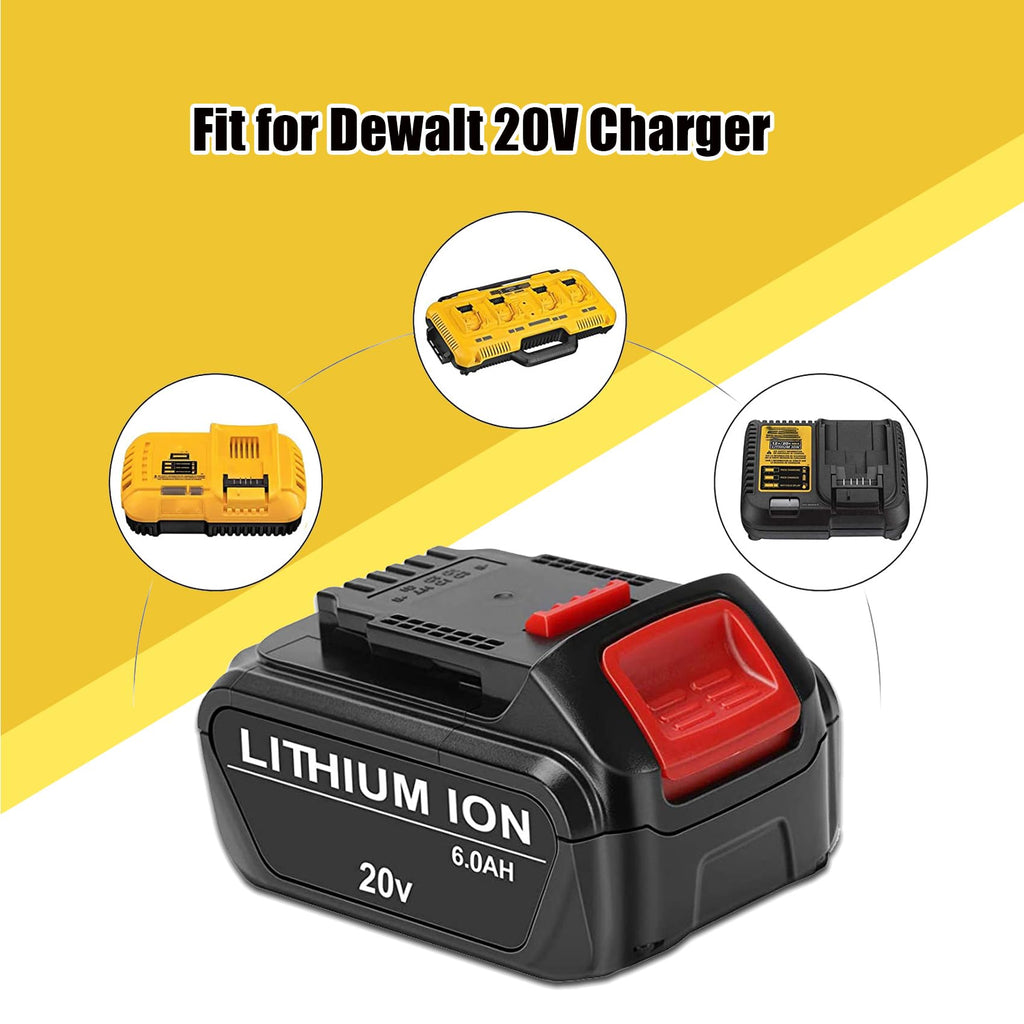 2 Pack 6.0Ah Replace Battery for 20V MAX Cordless Power Tools U324