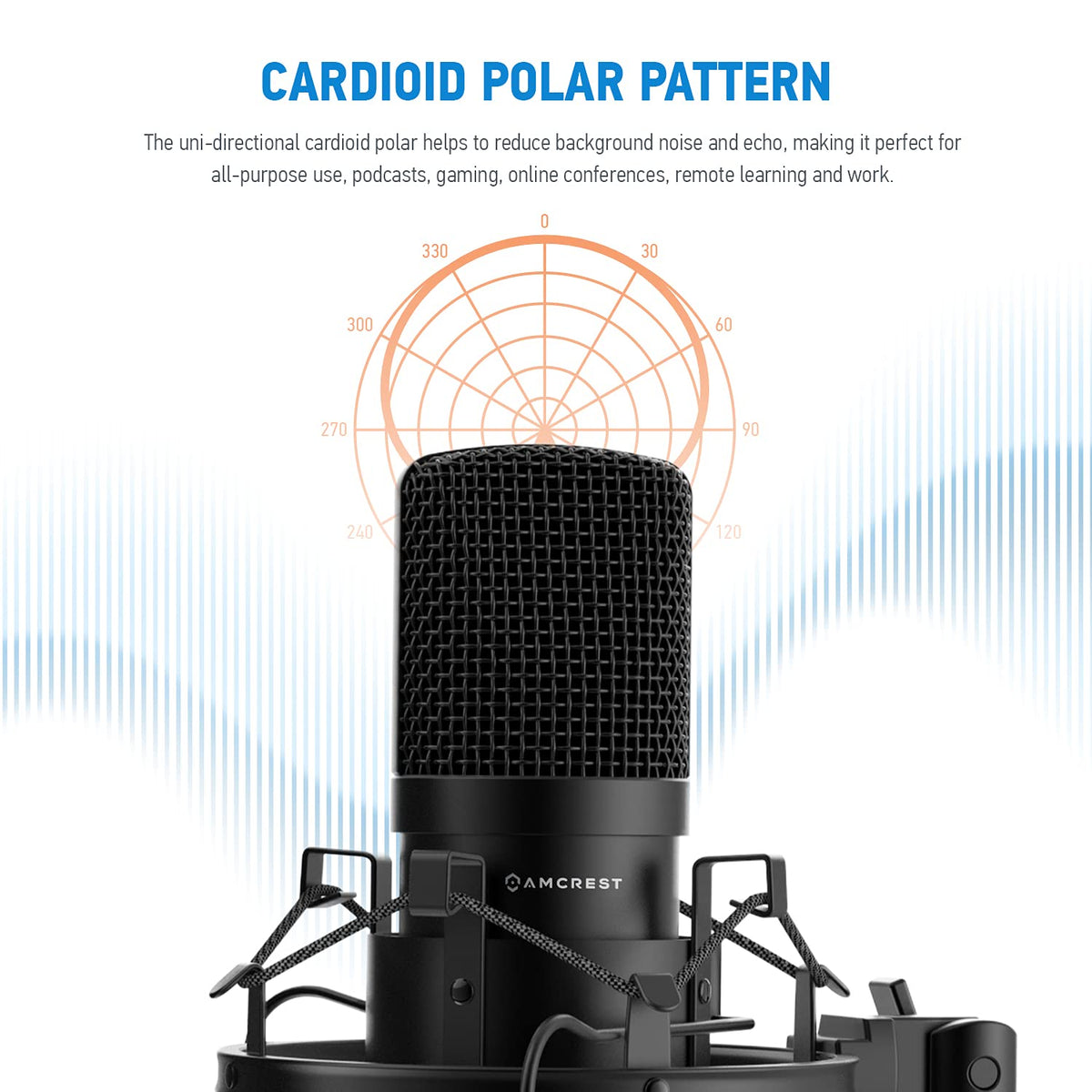 USB Microphone with Boom Arm, Pop-Filter, Shock Mount A239310