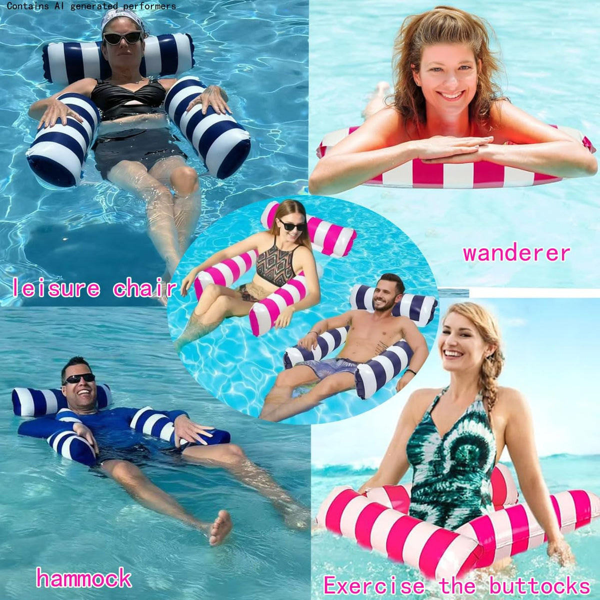2 Pack Inflatable Pool Floats Chair Bed Hammock J952