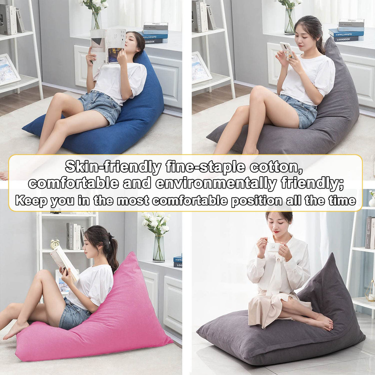 Yellow Beanbag Stuffed Animal Storage Chair Cover Y4619