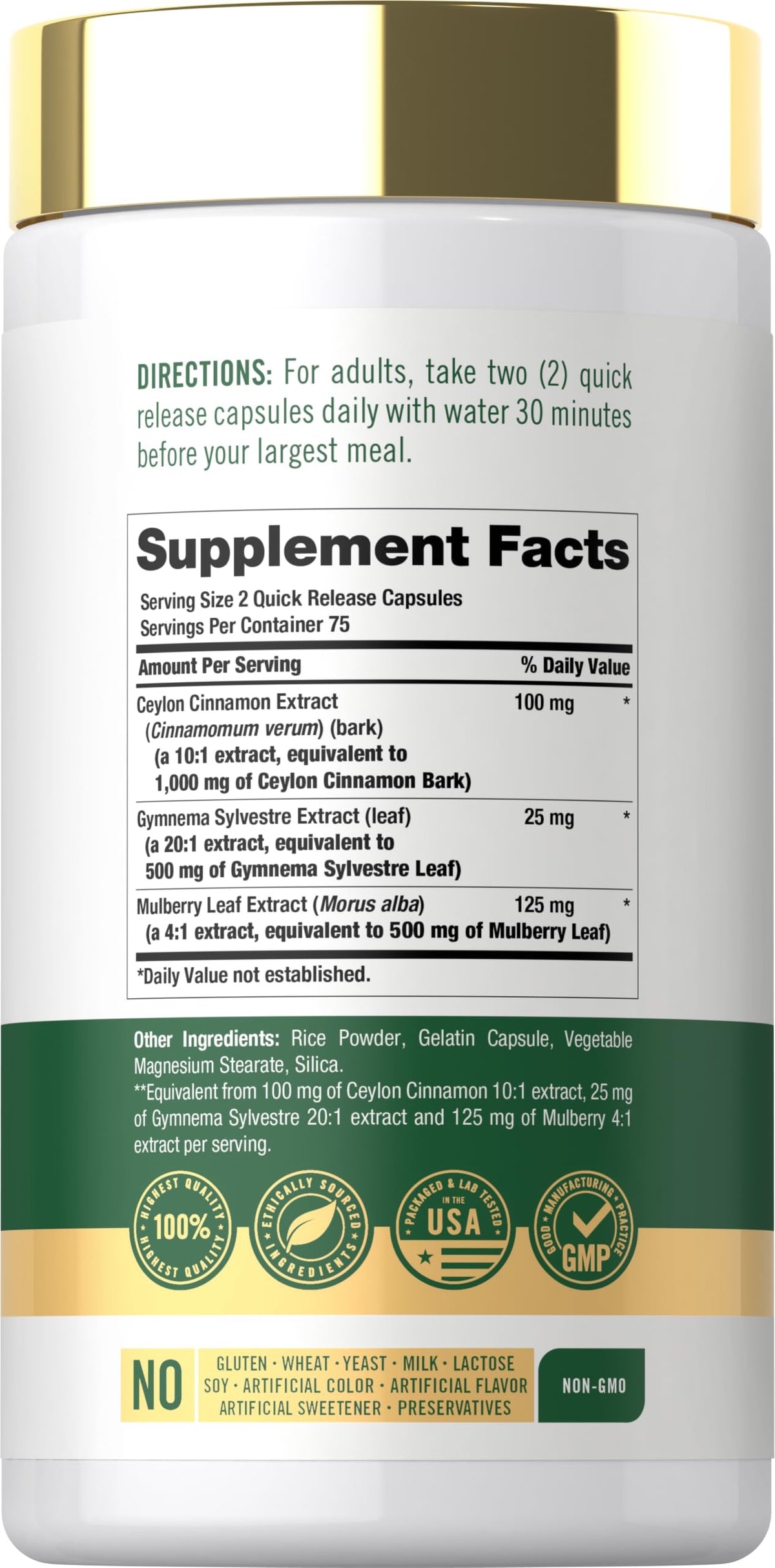Cinnamon Complex with Gymnema and Mulberry 150 Capsules H45034