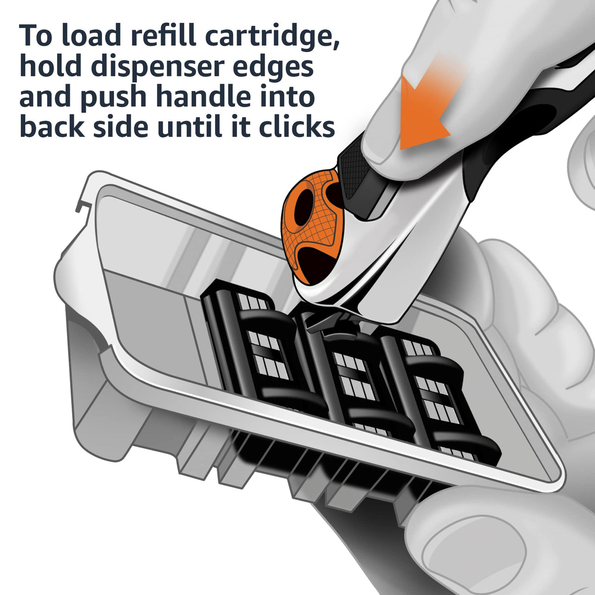 3-Blade Razor Refills with Dual Lubrication, 12 Cartridges O1639