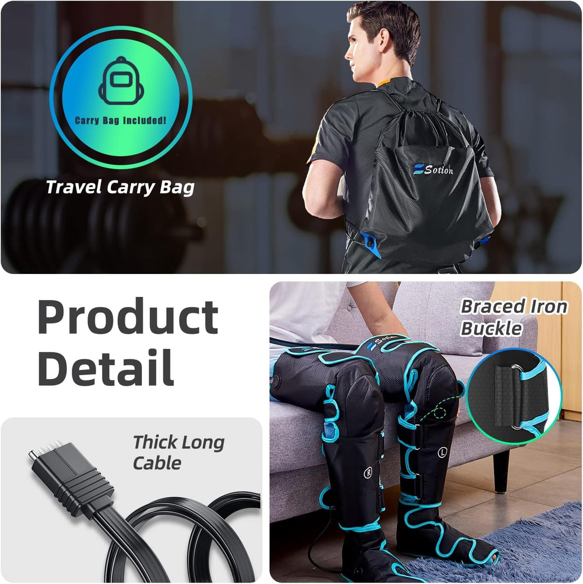 Air Compression Heat Leg Massager C1070