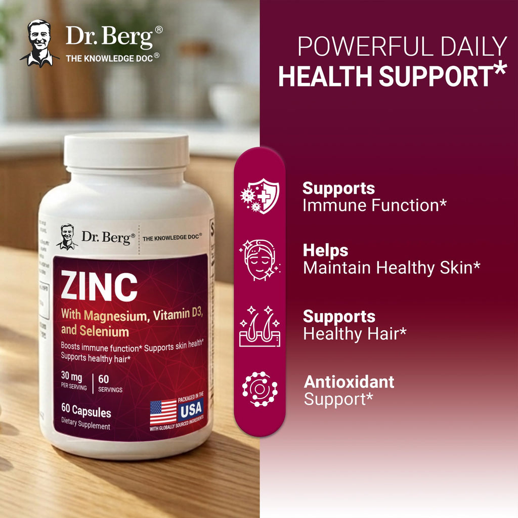 Zinc 30 mg 60 Capsules Chelated with Vitamin D & Selenium R295