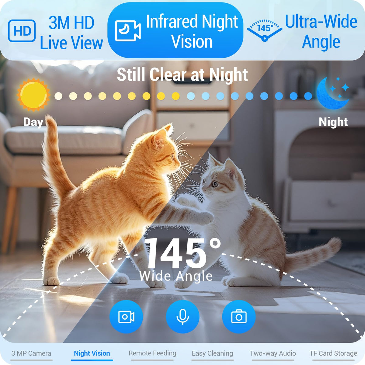 Automatic Cat Feeder with 2K Camera 5G WiFi 7L Z59417