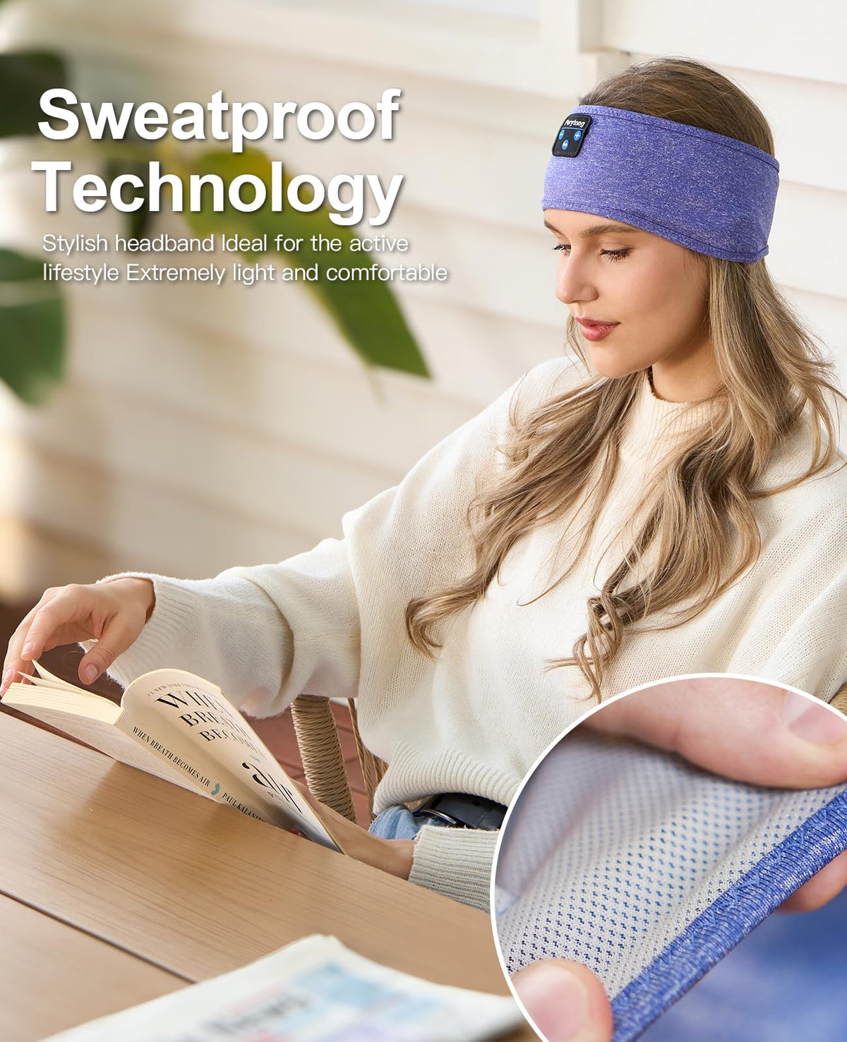 Bluetooth Sleep Mask with Headband Headphones H918