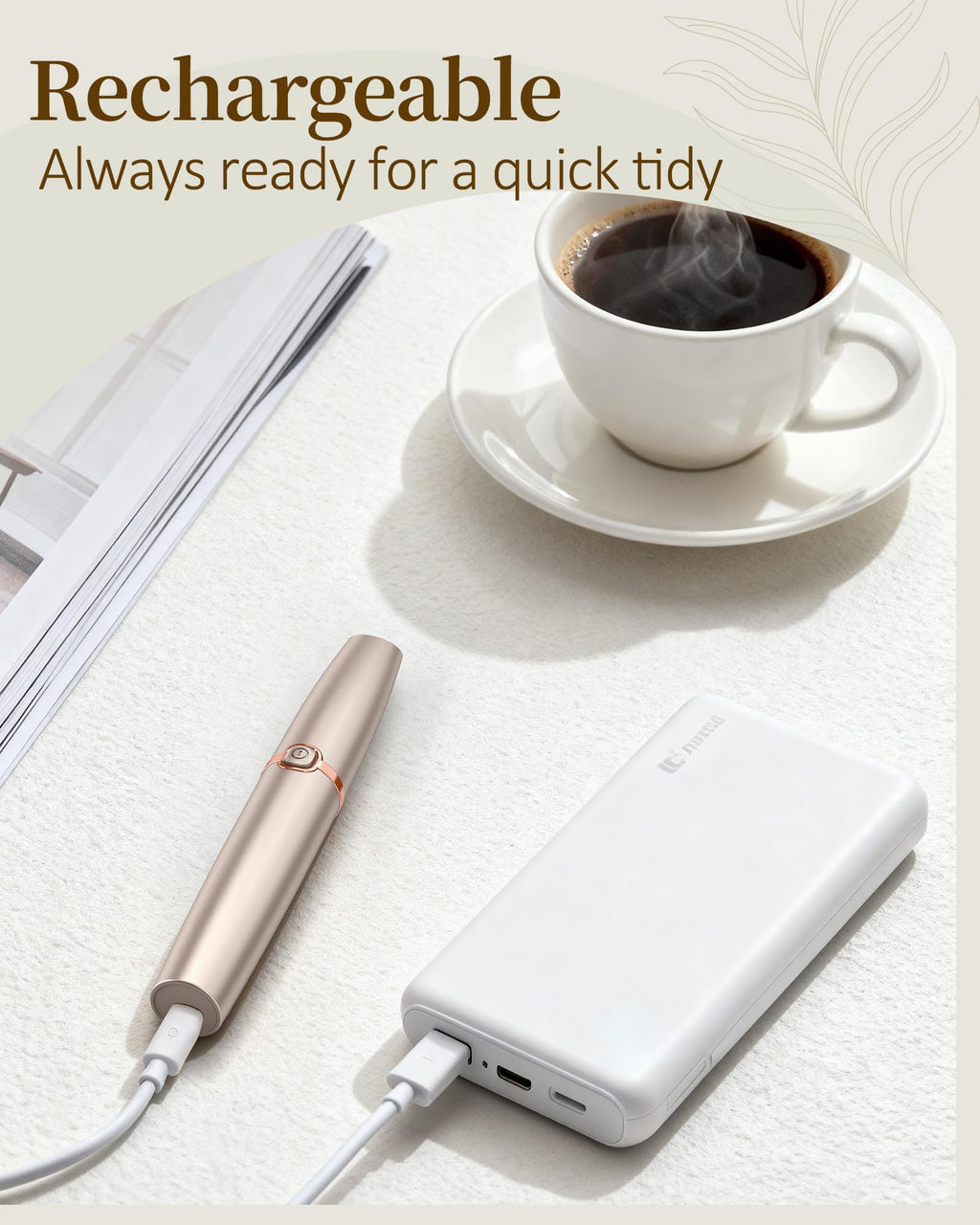 Rechargeable Eyebrow Trimmer with 2 Replacement Heads & LED Light A2486