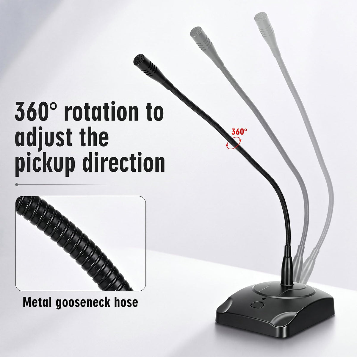 3 Pcs Gooseneck Wired Microphone with Base R423