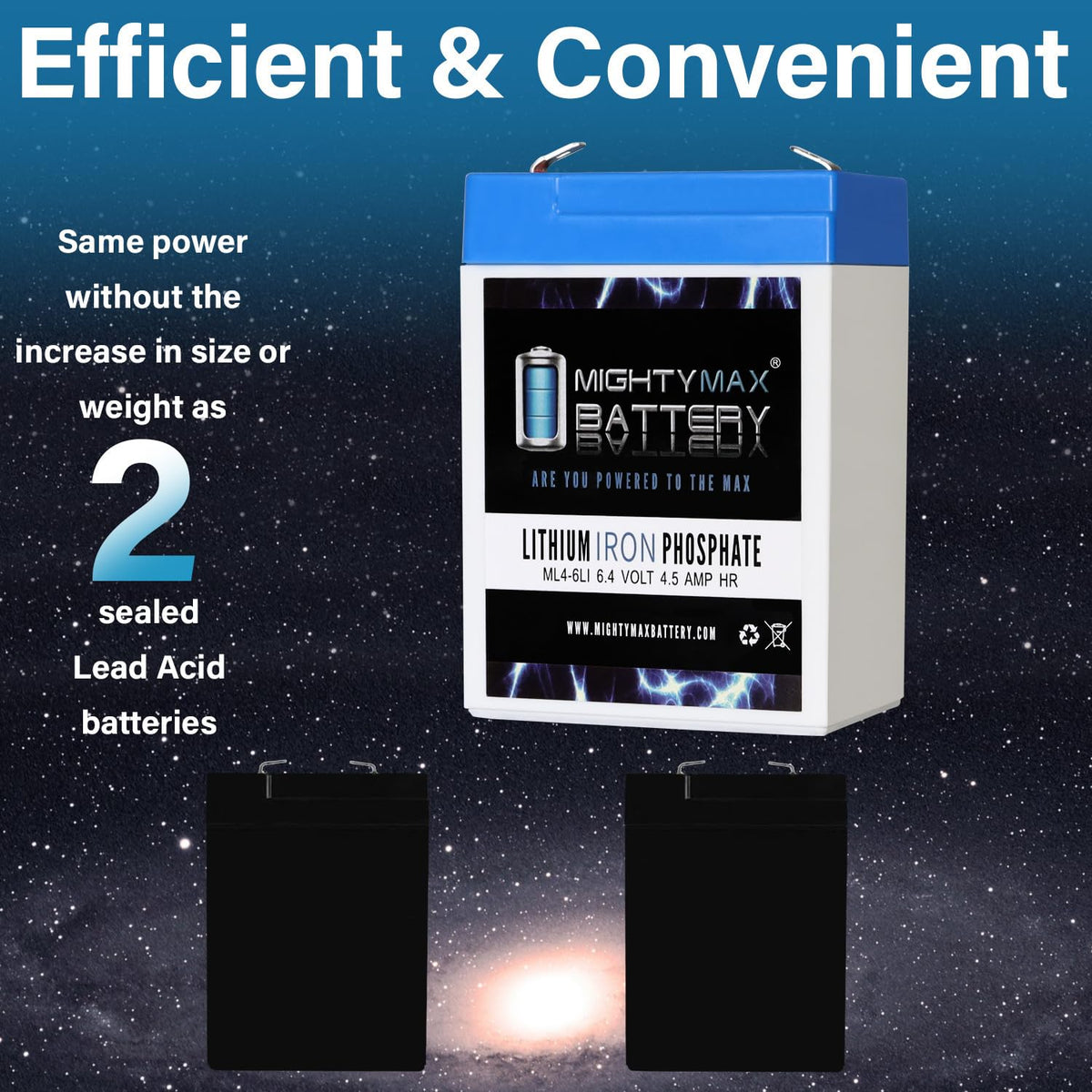 6V 4.5AH Lithium Replacement Battery V586