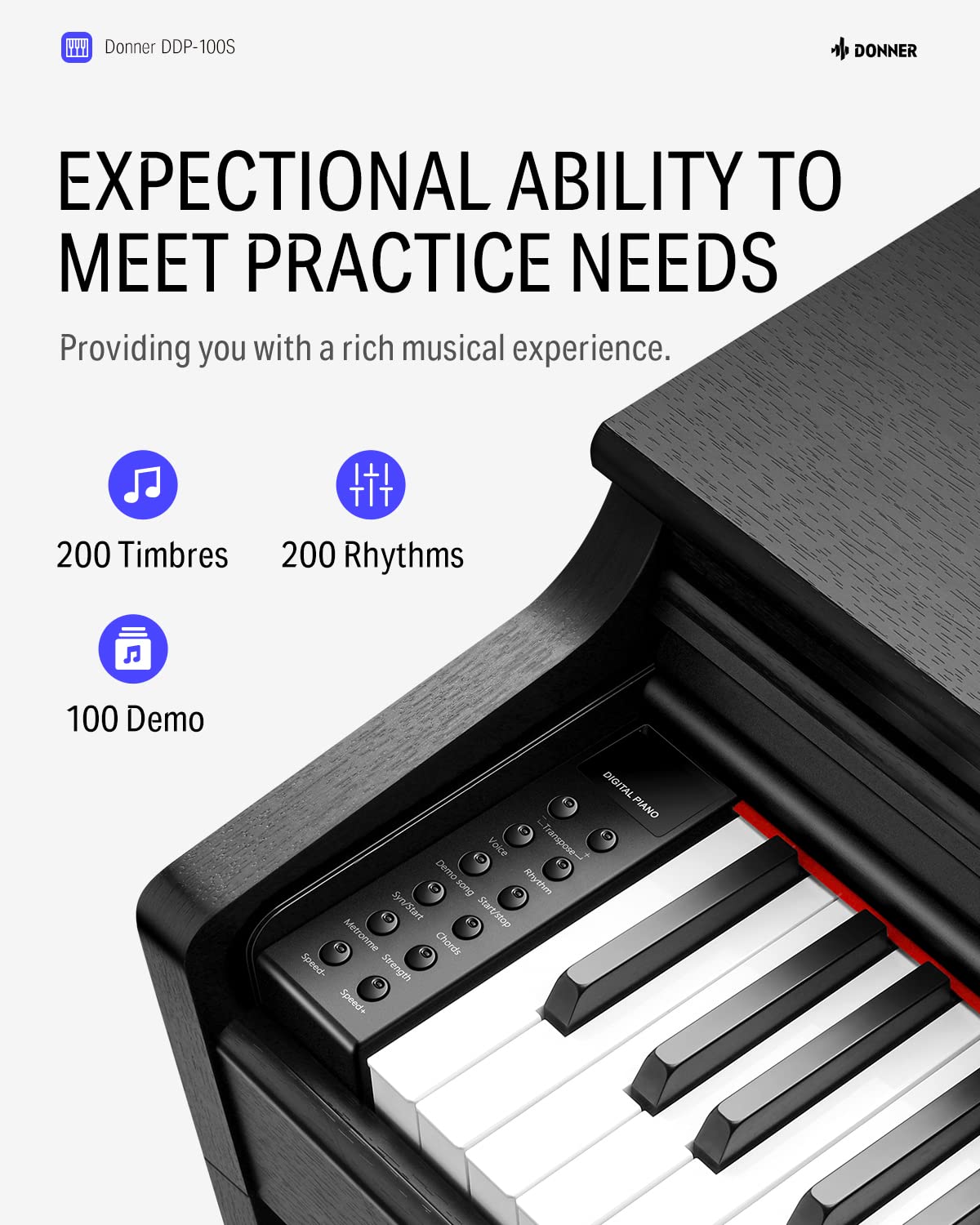 88 Key Weighted Graded Hammer-Action Digital Piano with Bench I492713