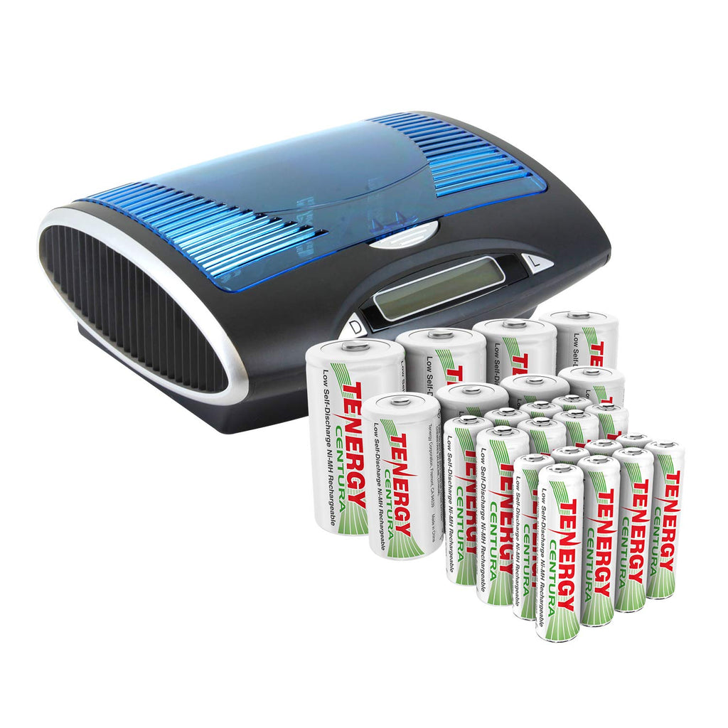 Universal LCD Battery Charger + 24 Pack Pre-Charged NiMH Batteries P68799