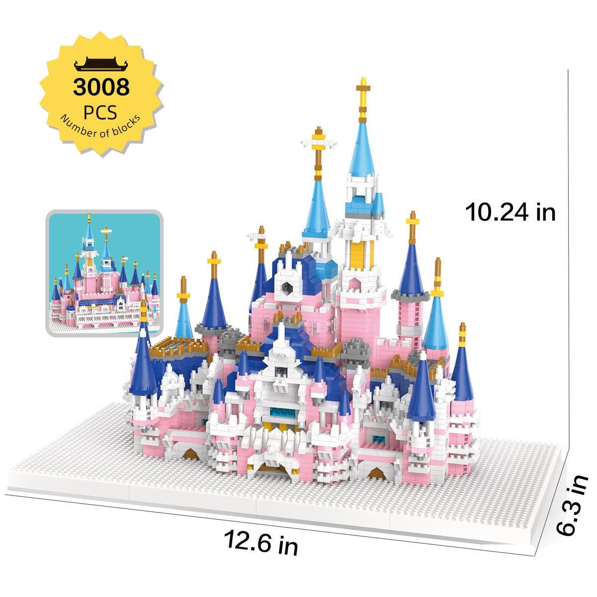 3008 Pcs Castle Architecture Mini Building Blocks Set I2866