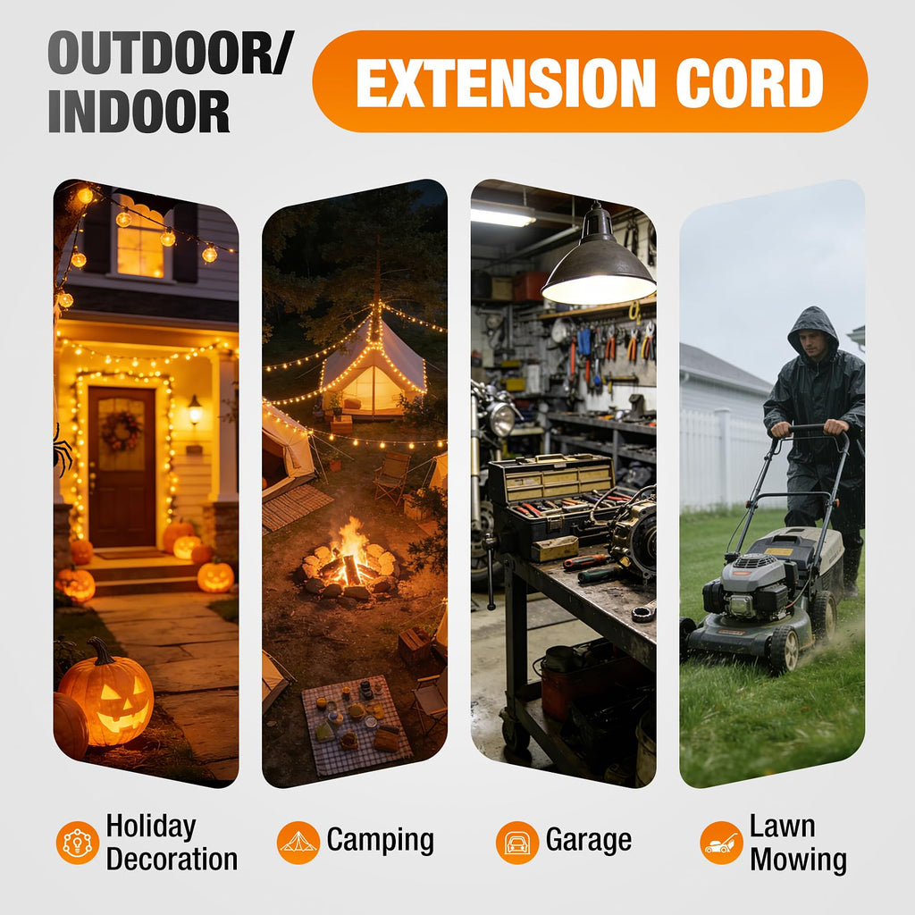 100 FT Heavy Duty Waterproof Outdoor Extension Cord B993