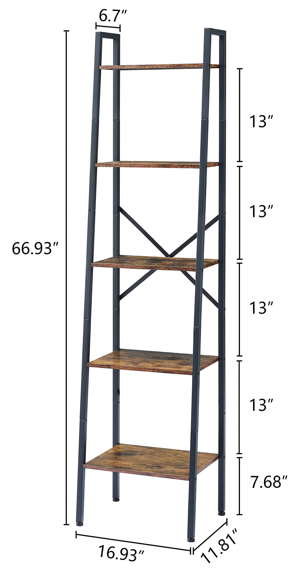 5-Tier Metal Ladder Bookshelf U1245