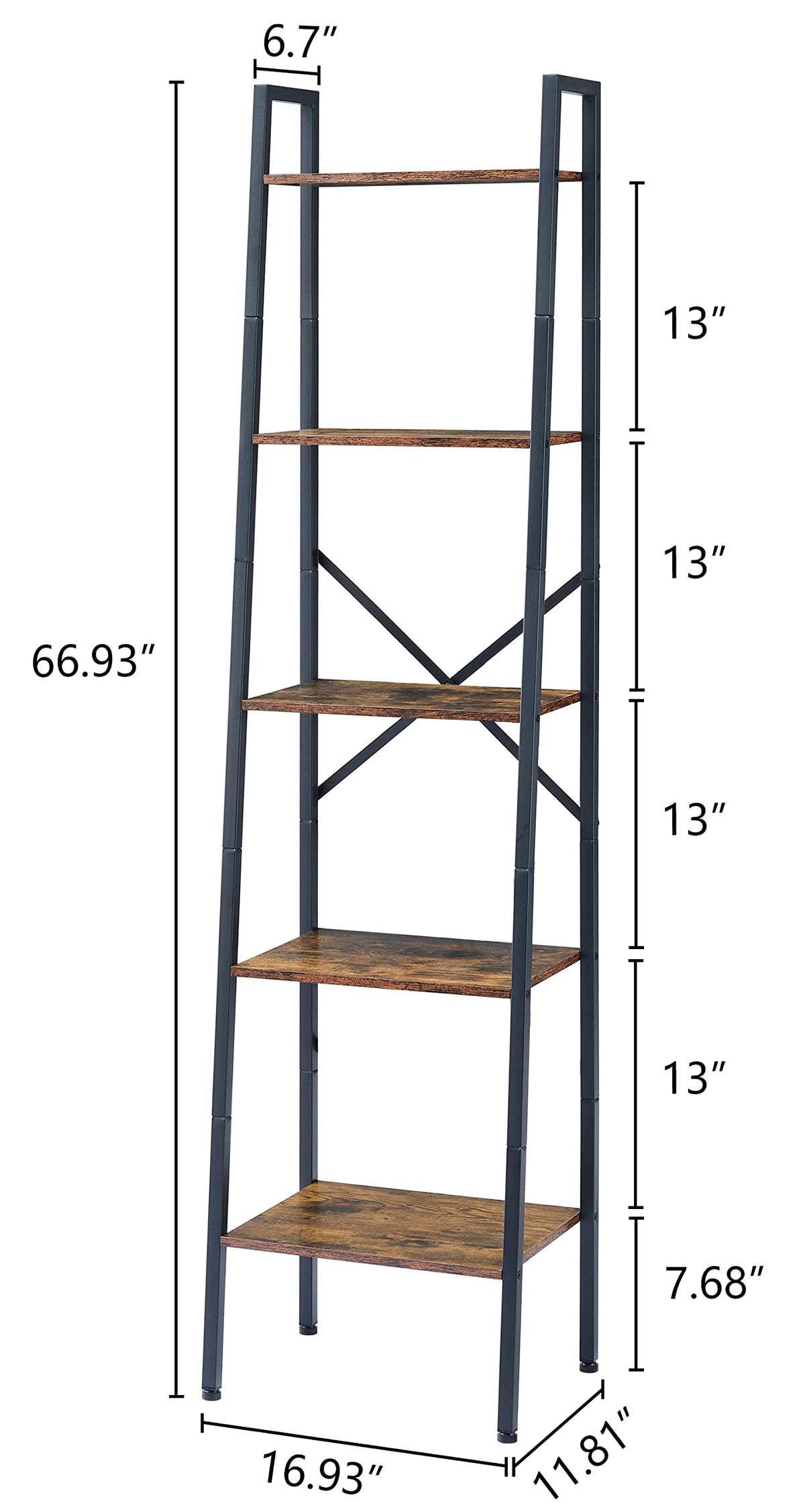 5-Tier Metal Ladder Bookshelf U1245