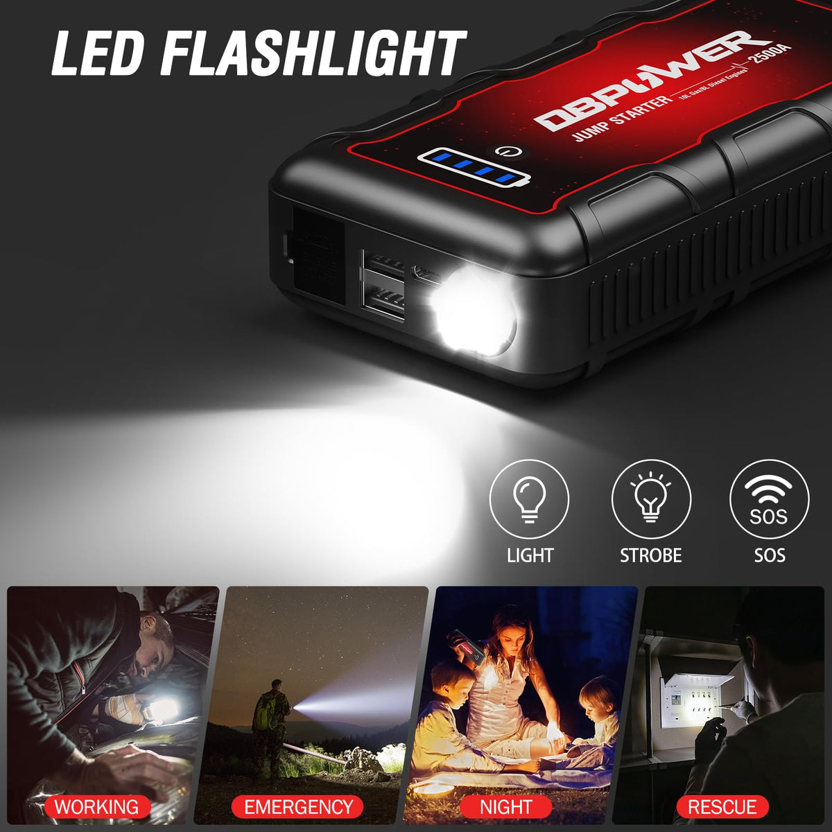 2500A Peak 74Wh Portable Car Jump Starter J976398