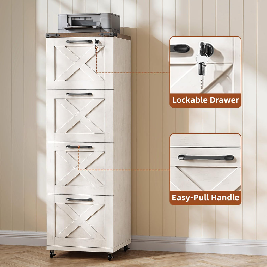 White 4 Drawer Filing Cabinet V58408