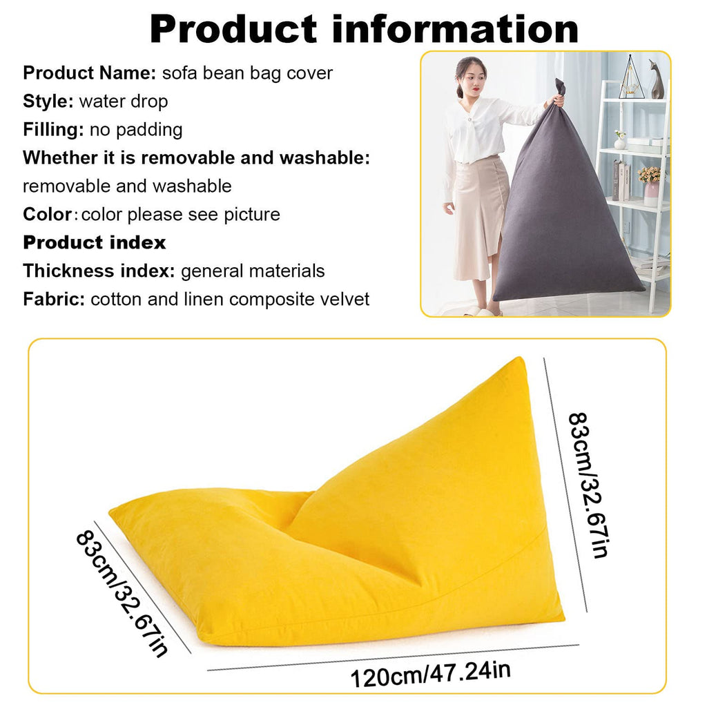 Yellow Beanbag Stuffed Animal Storage Chair Cover Y4619