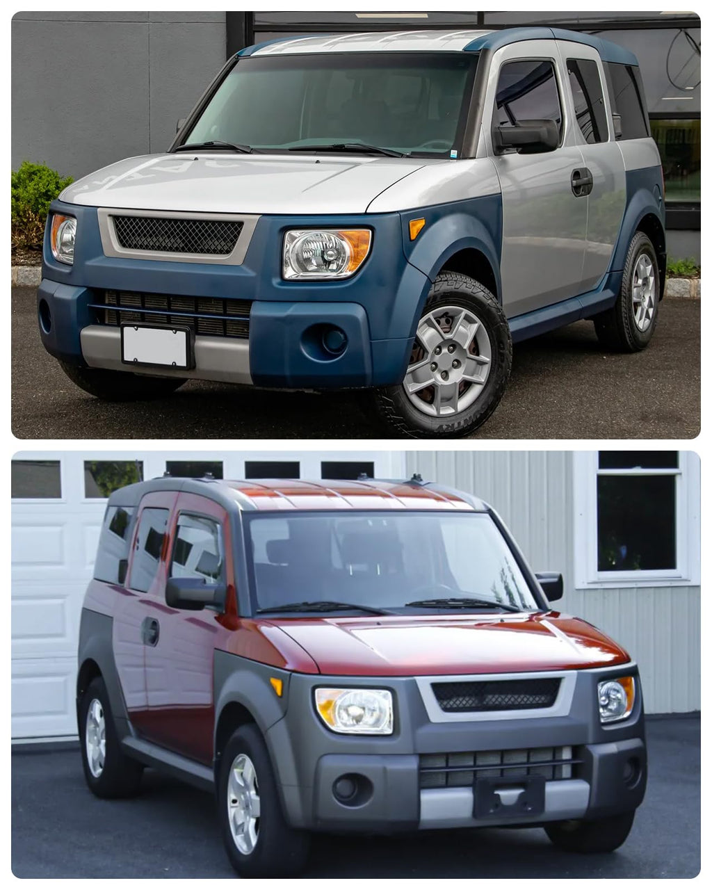 Honda Element 2003-2006 Headlight Assembly Chrome Housing Amber Reflector Driver and Passenger Side B9087