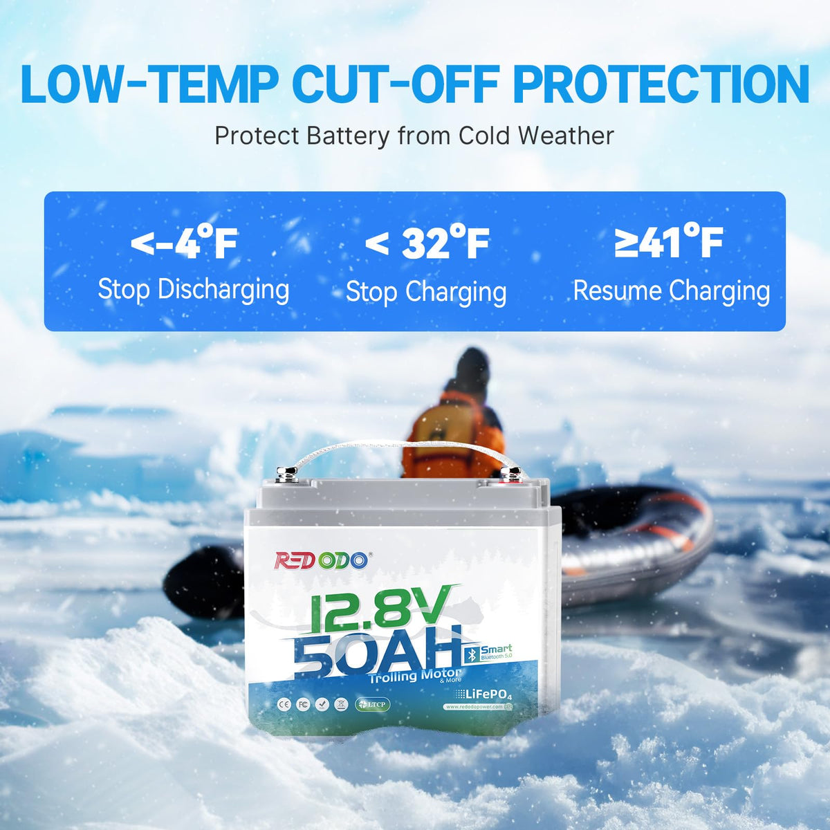 12V 50Ah LiFePO4 Deep Cycle Battery T627