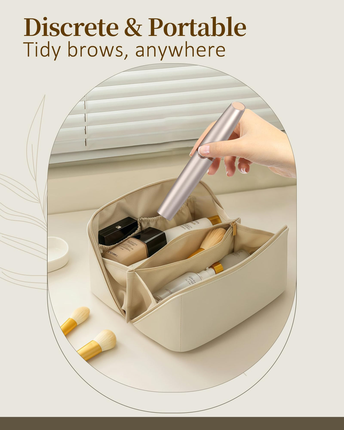 Rechargeable Eyebrow Trimmer with 2 Replacement Heads & LED Light A2486