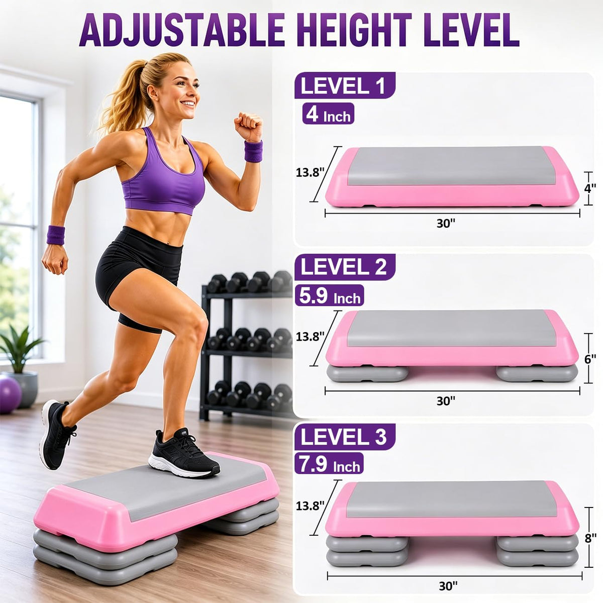 Height Adjustable Aerobic Step Platform G2436