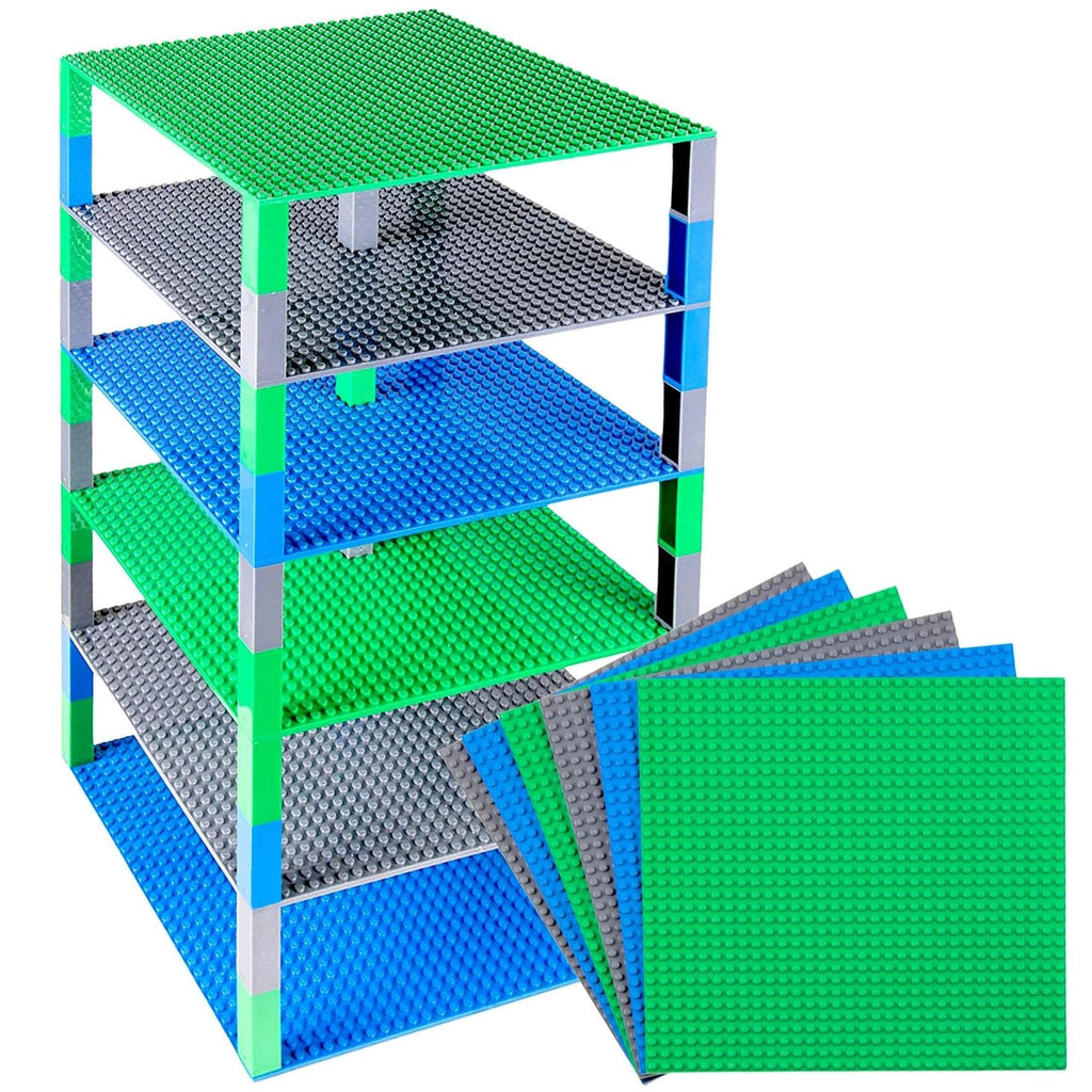 10 x 10 in 6 Baseplates with 50 Stackers Building Toy Blocks T2589