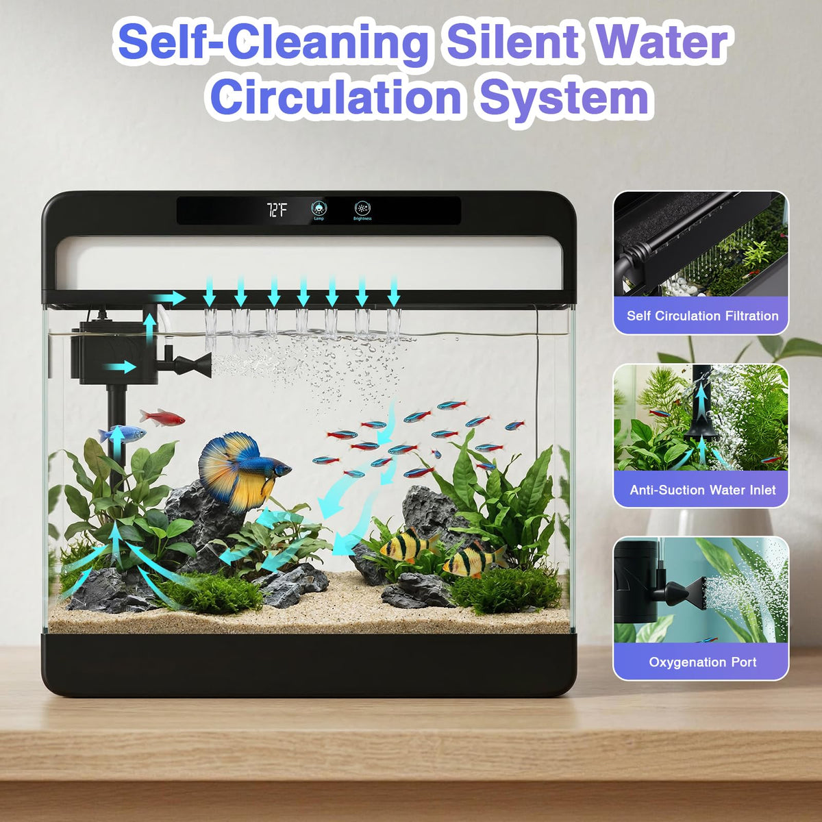3 Gallon Black Aquarium Starter Kit H327345