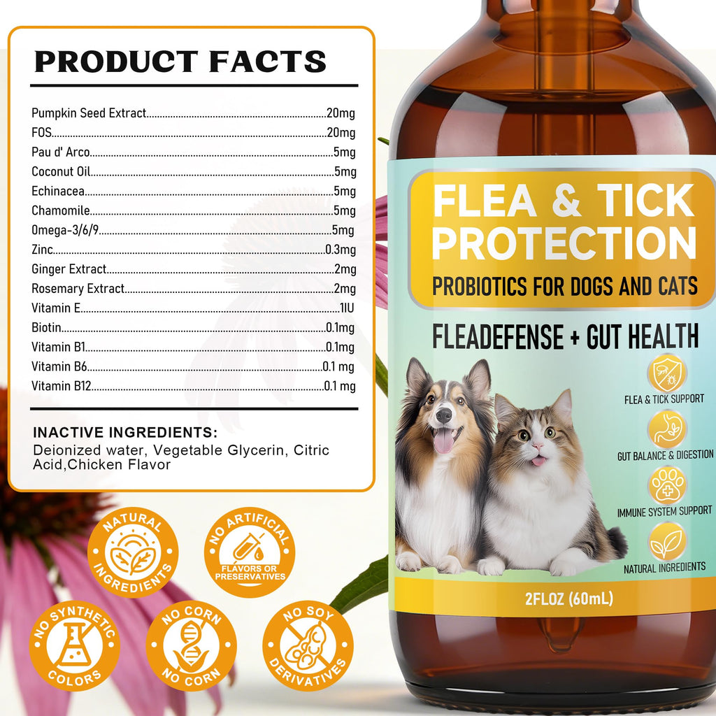 4-in-1 Natural Herbal Supplement Drops for Dogs & Cats X8305