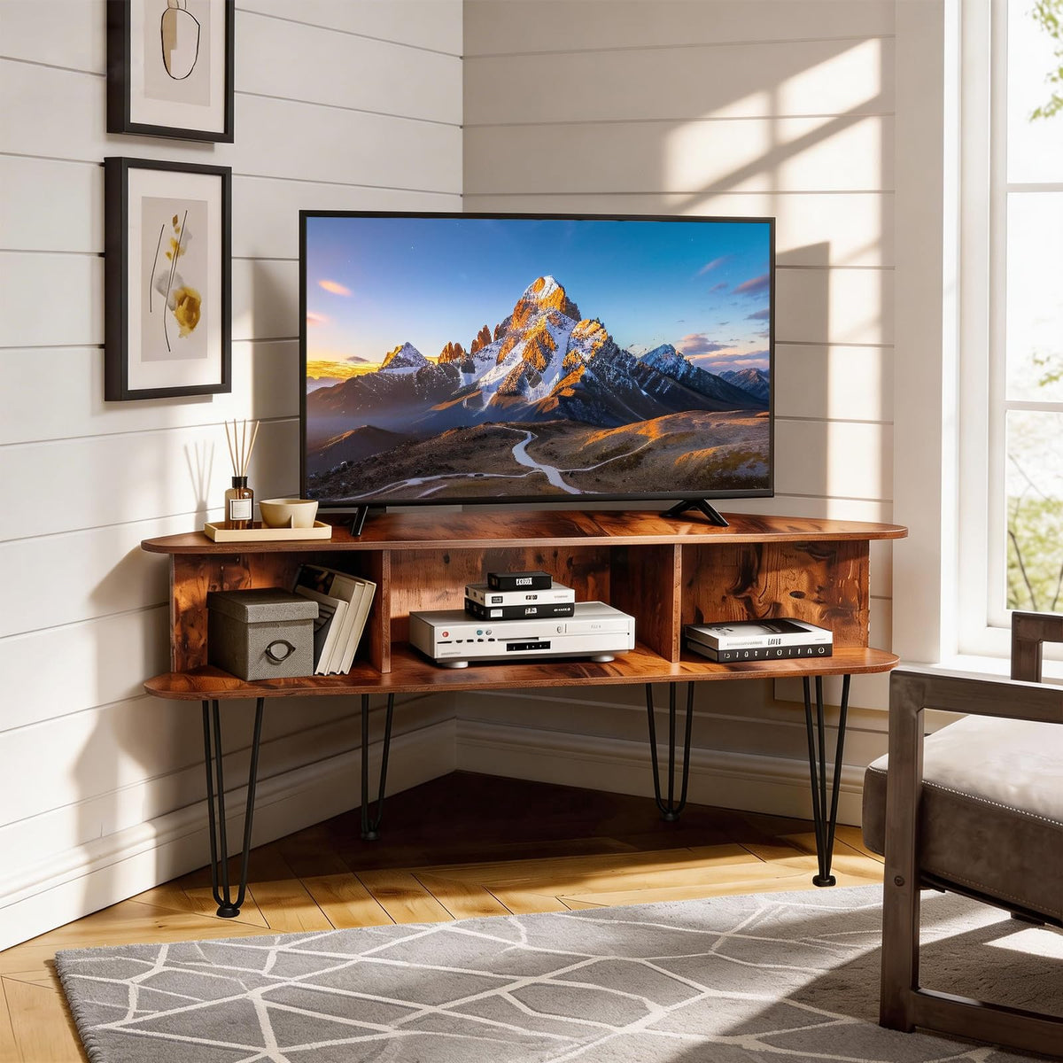 Corner TV Stand with Storage J3731
