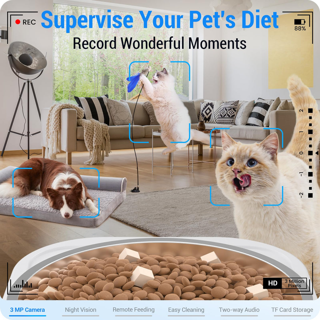 Automatic Cat Feeder with 2K Camera 5G WiFi 7L Z59417