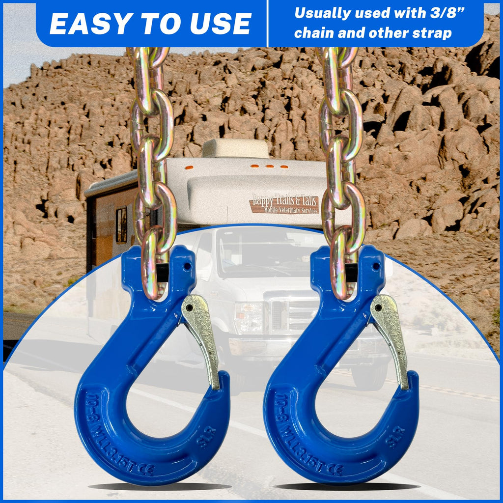 2 Pack 3/8" Heavy Duty Forged Clevis Slip Hook 6900Lbs P703