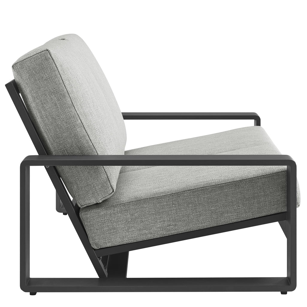 Light Gray Aluminum Outdoor Loveseat with Removable Cushions N4369