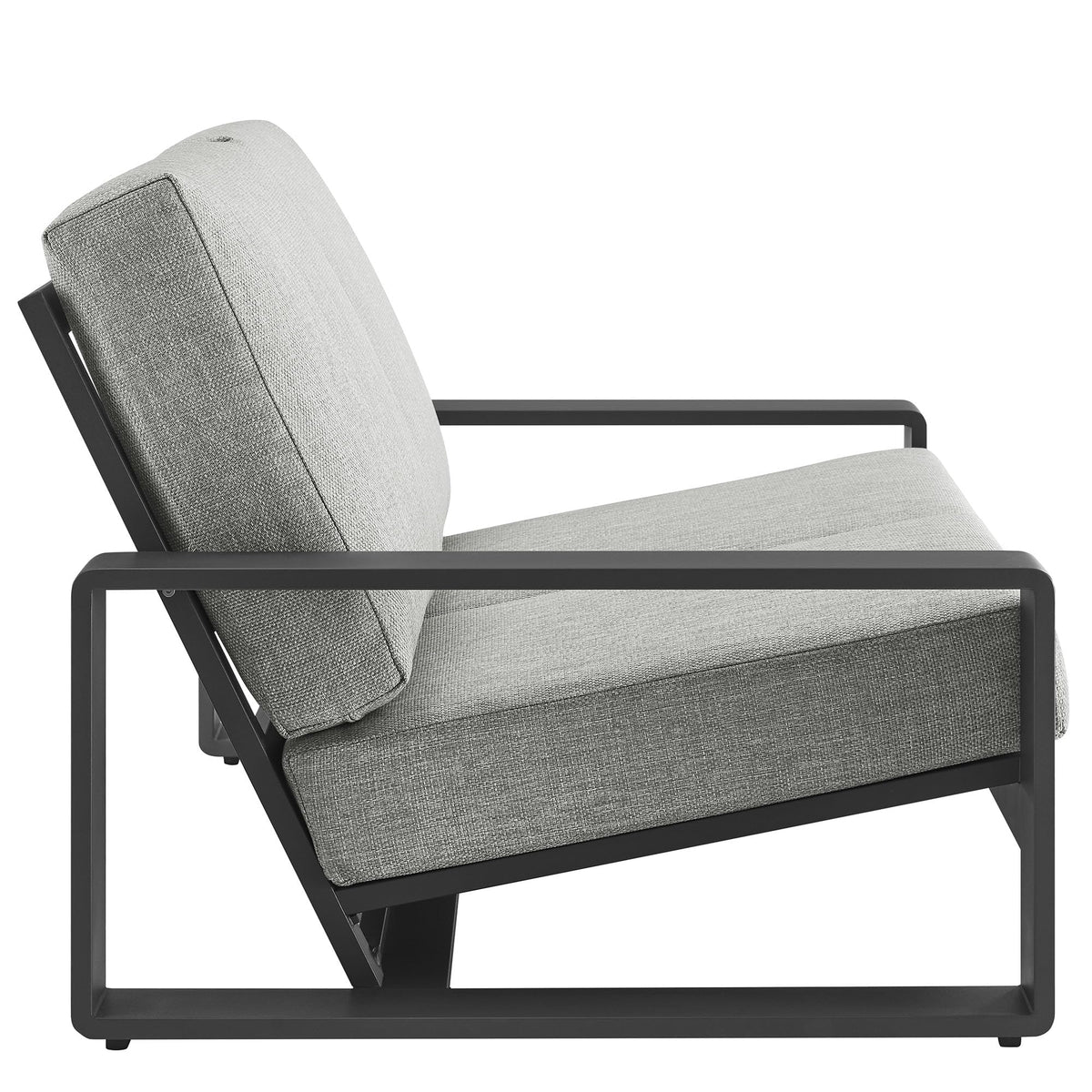 Light Gray Aluminum Outdoor Loveseat with Removable Cushions N4369
