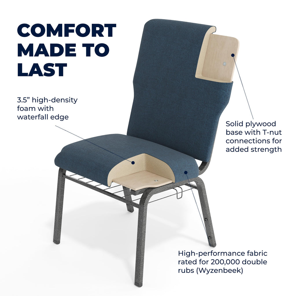 Navy 21 in Wide Church Chair S13413