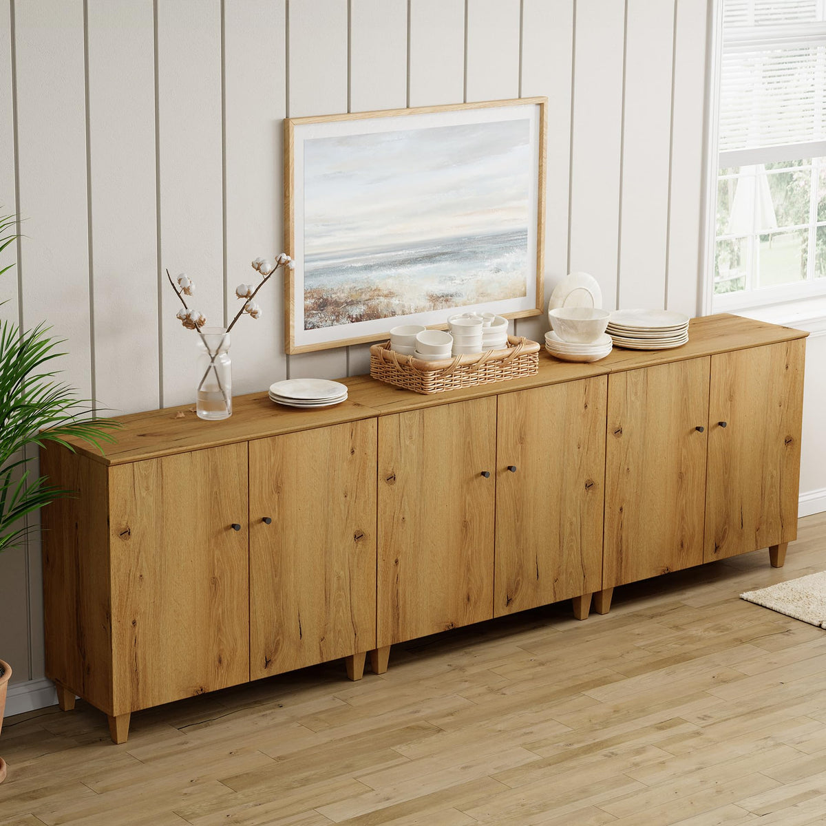Oak Brown Storage Cabinets X876791