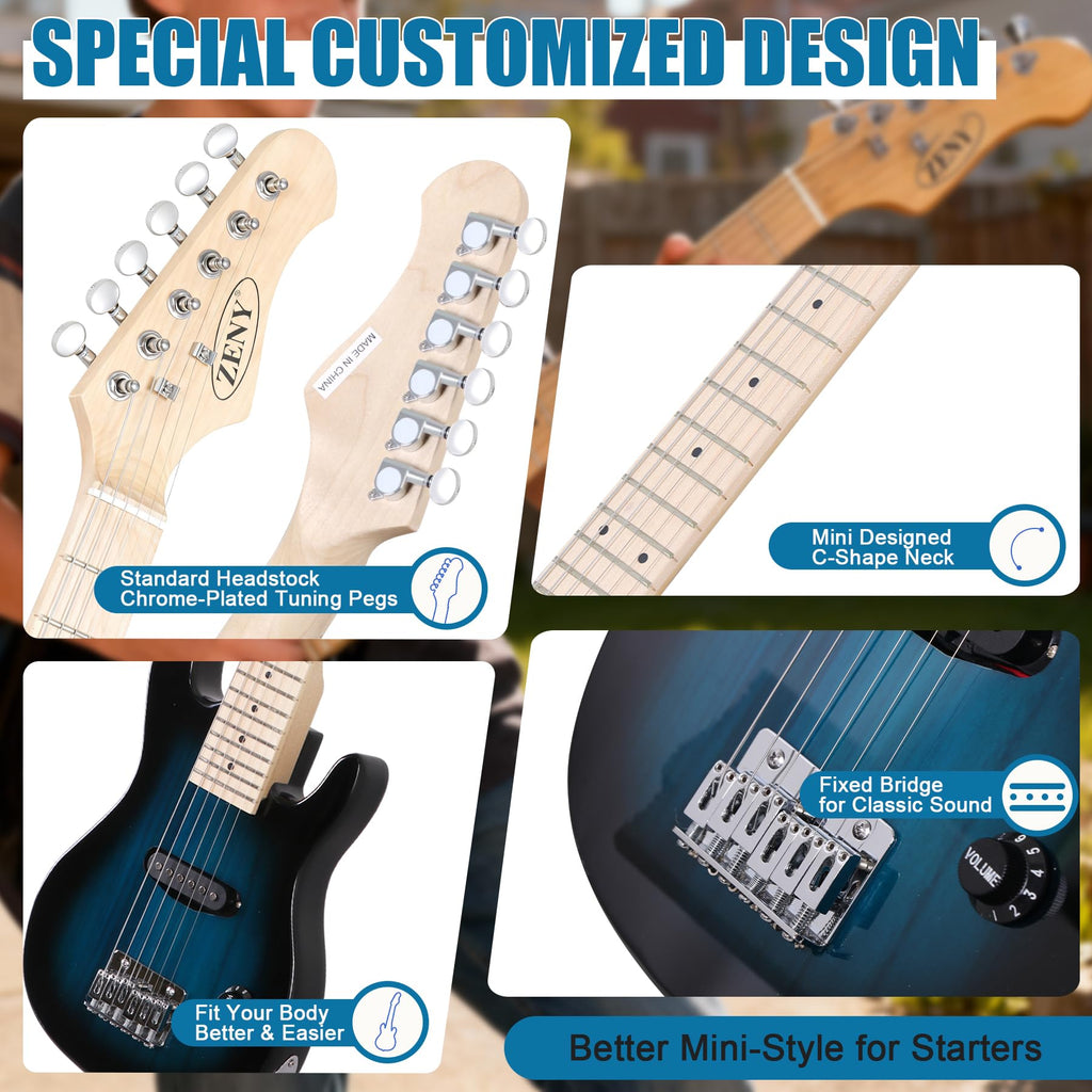 30 Inch Blue Electric Guitar Kit with Amplifier S526477