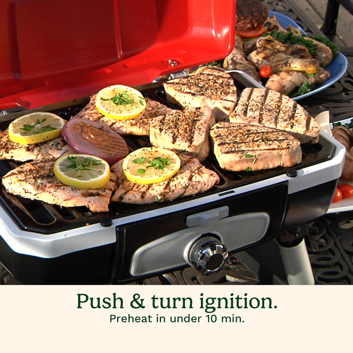 Portable Gas Grill, 150 Sq. In. 5,500 BTU Red I848