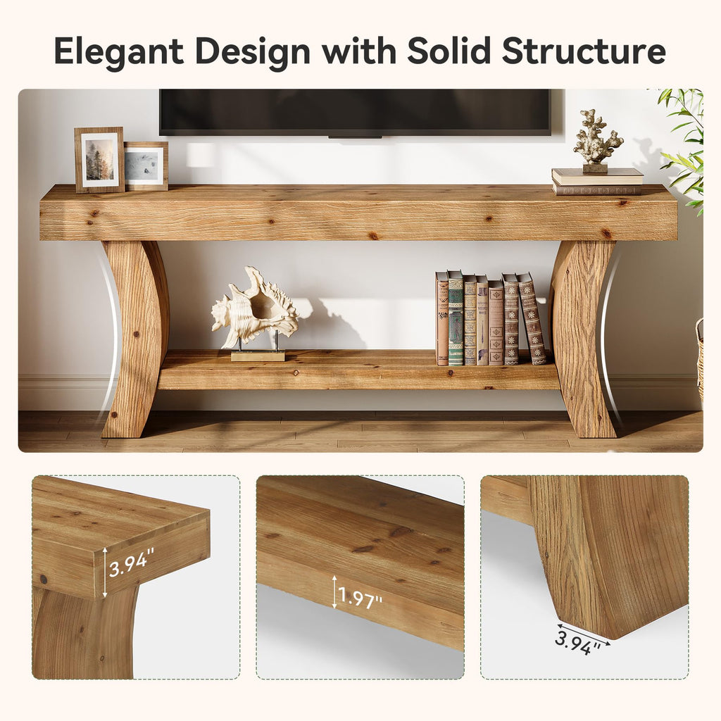 63" Solid Wood TV Stand with Storage C179