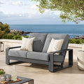 Light Gray Aluminum Outdoor Loveseat with Removable Cushions N4369