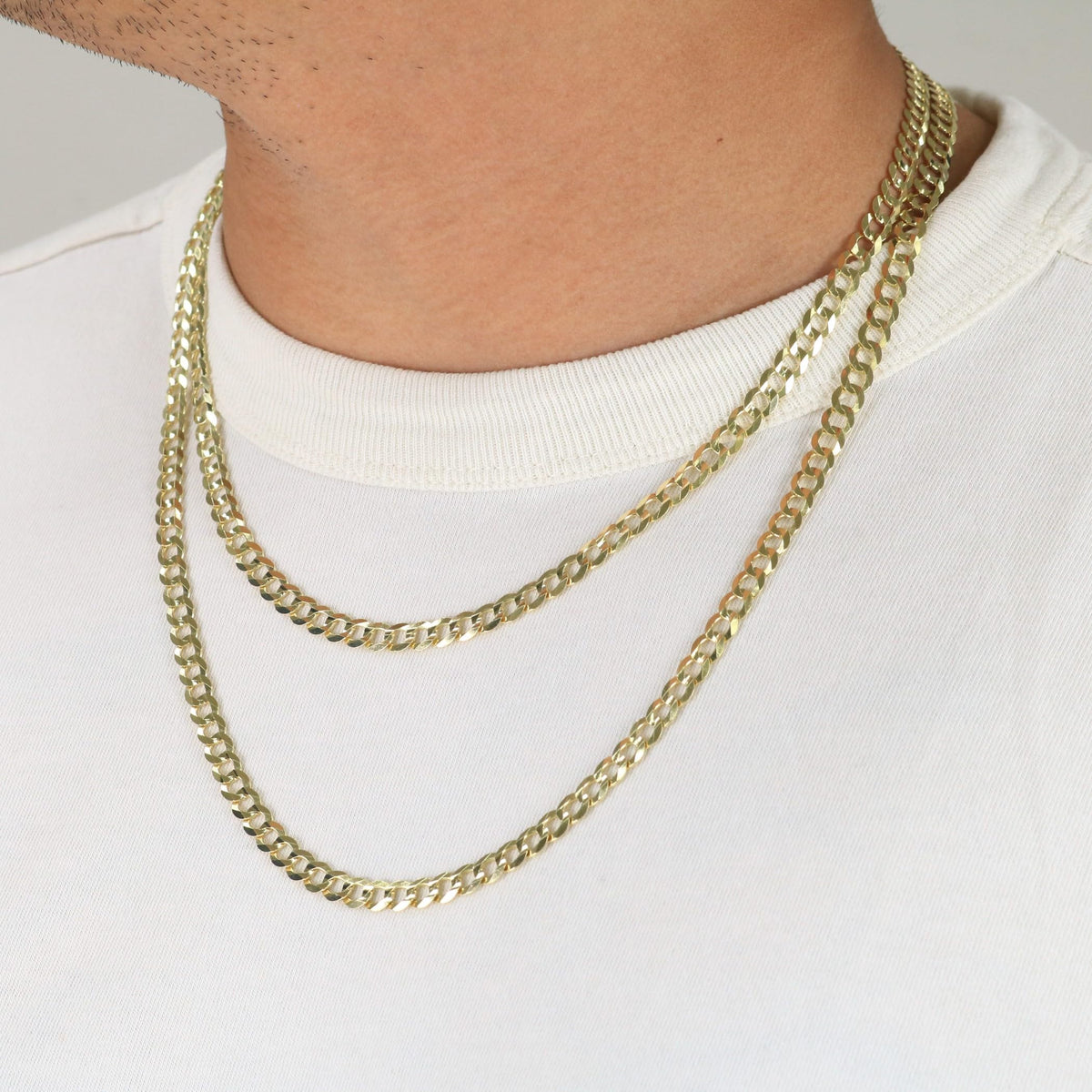 10k Yellow Gold Cuban Curb Link Chain Necklace Z8106