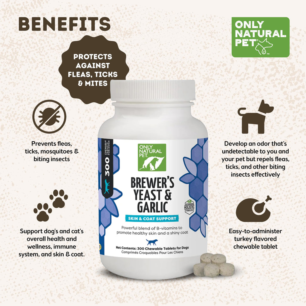 Brewer's Yeast & Garlic Chewables 300 Count Tablet 3 Pack L44740