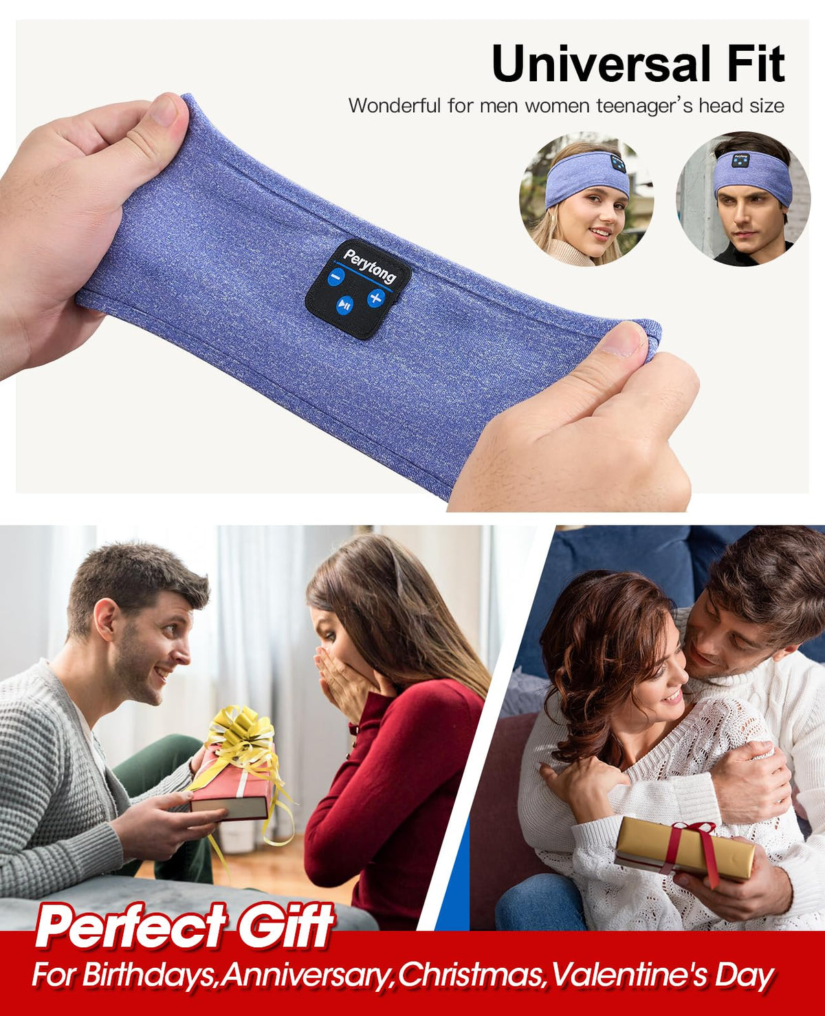 Bluetooth Sleep Mask with Headband Headphones H918